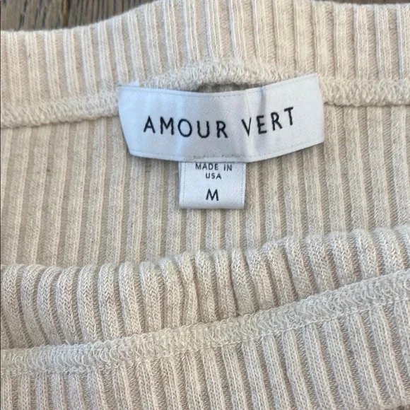 Amour Vert Cream Ribbed Pencil Skirt - Picture 2 of 3